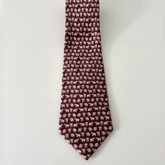 Elephant Pattern Tie - Picture 3 of 5